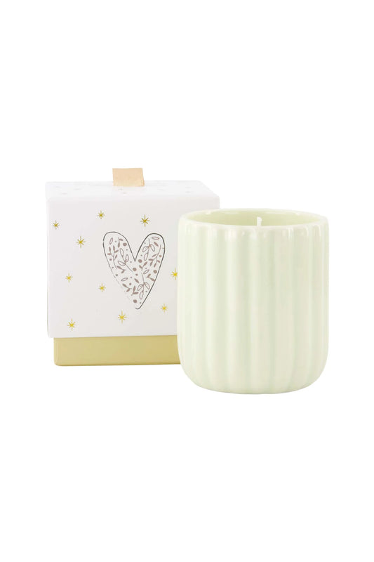 Zusss Geurkaars keramiek in doosje Hartje beige