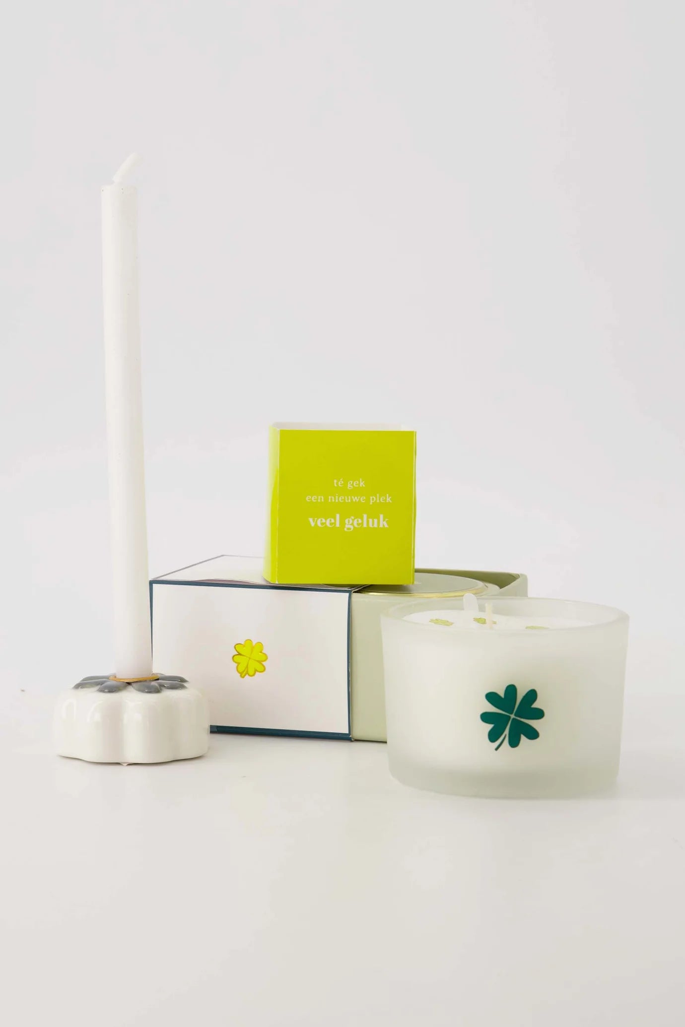 Zusss Geurkaars in schuifdoosje 'Veel geluk' klavertje'