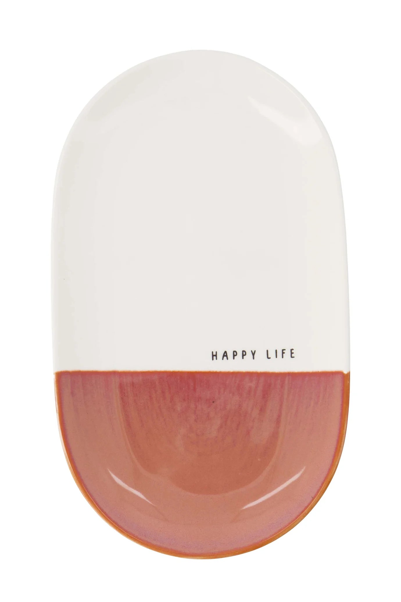 Zusss Serveerschaal happy life wit/burgundy
