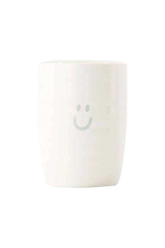 Zusss Koffiemok Smiley wit/grijsblauw