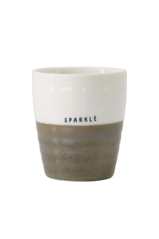 Zusss Koffiemok Sparkle wit/donkergroen