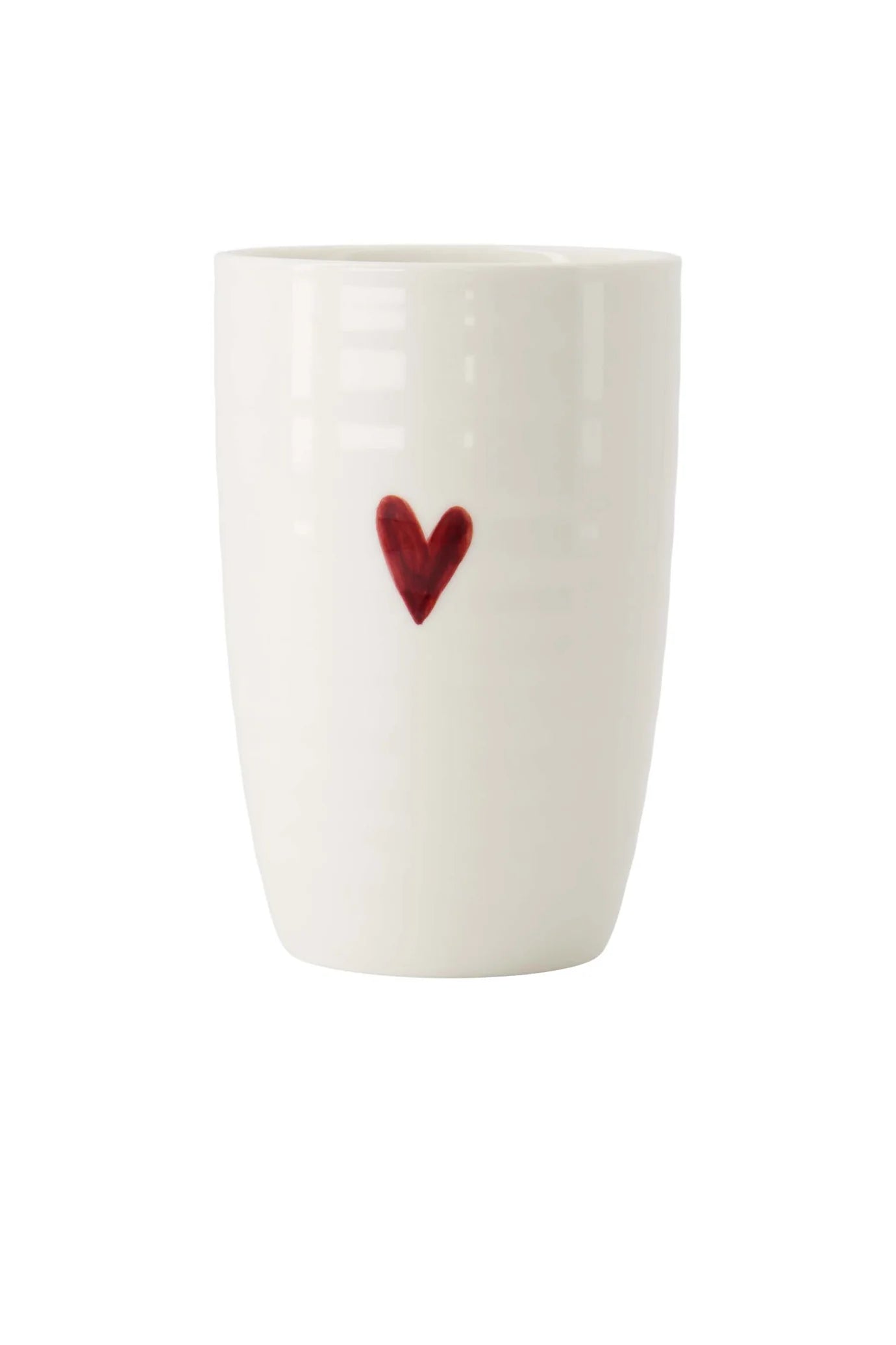 Zusss Mok L hartje wit/rood