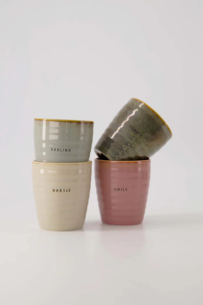 Zusss Koffiemok darling grijsblauw