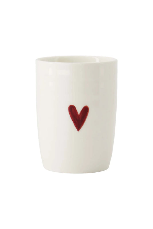 Zusss Koffiemok hartje wit/rood