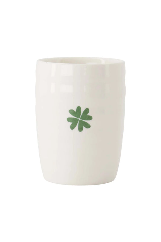 Zusss Koffiemok klavertje wit/groen