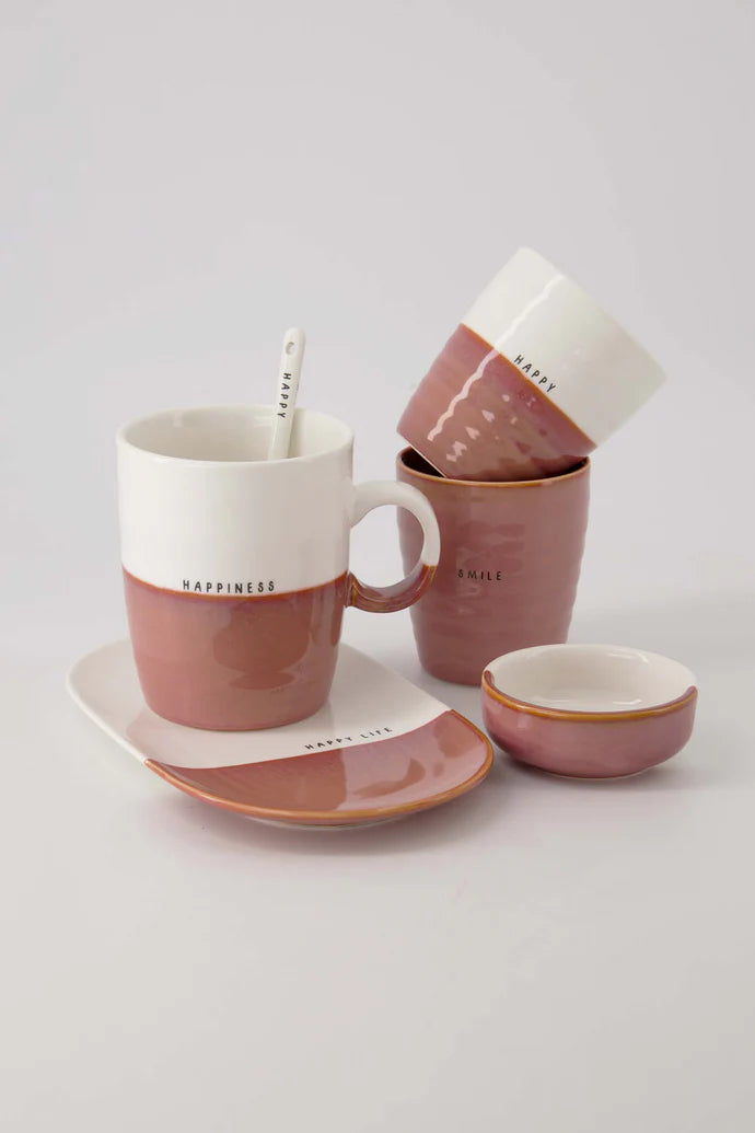 Zusss Theemok Happiness wit/burgundy