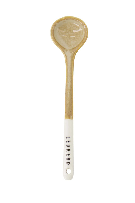 Zusss Lepeltje keramiek leukerd wit/zand
