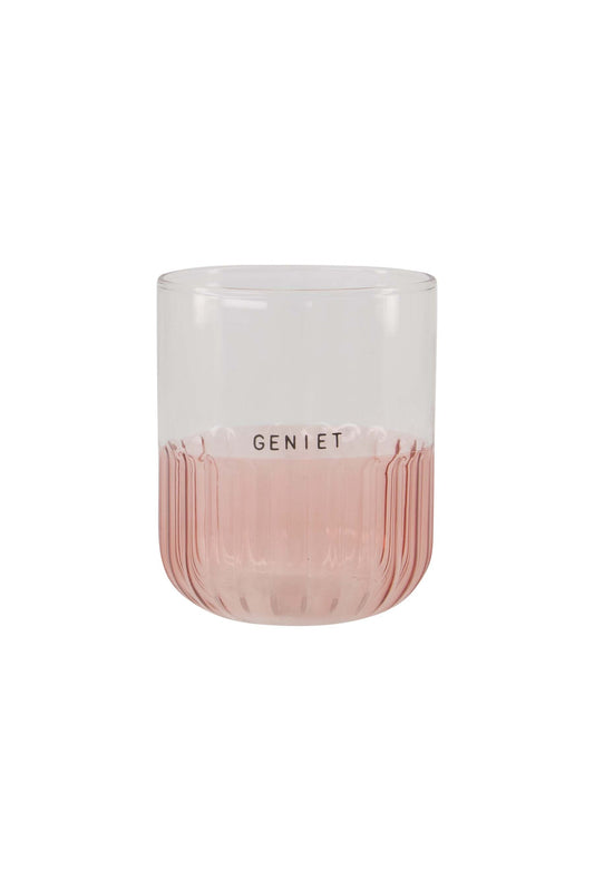 Zusss Drinkglas Geniet Transparant/Roze