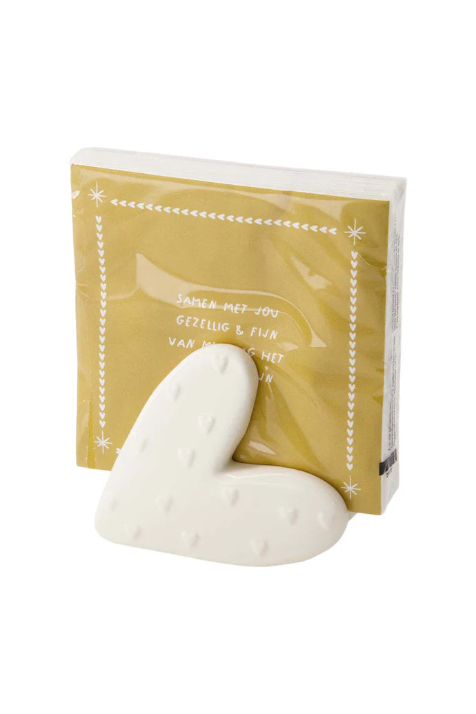 Zusss Servethouder keramiek Hartje wit