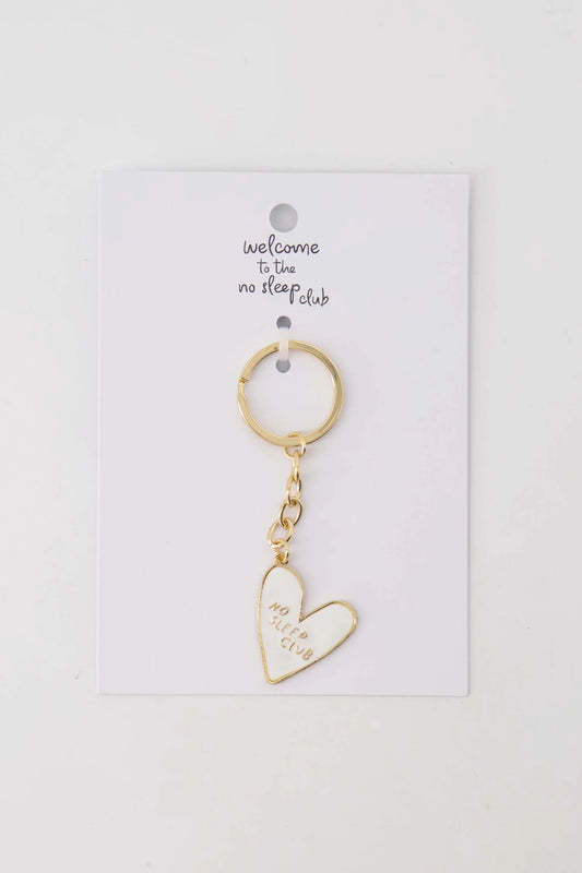 Zusss Ansichtkaart Sleutelhanger Hartje wit/goud