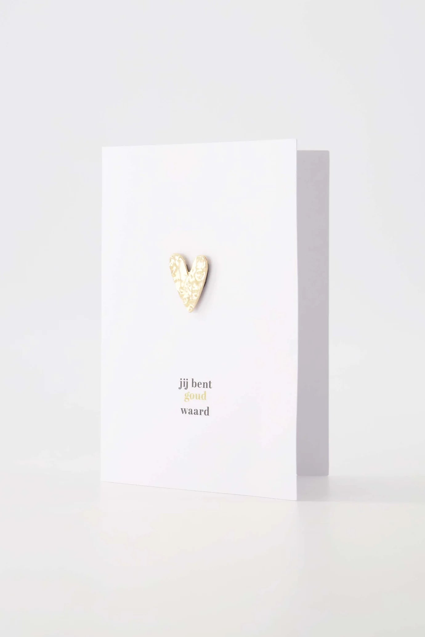 Zusss Wenskaart Magneet Hartje Jij bent goud waard wit/goud