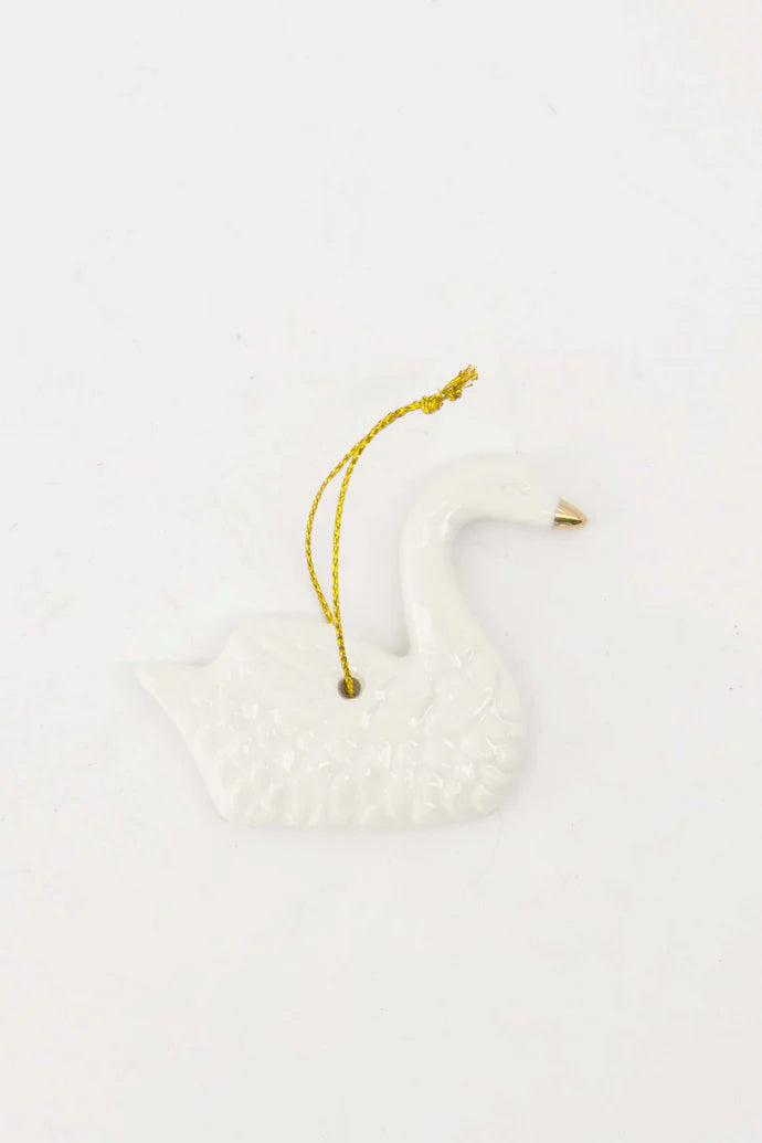 Zusss Kersthanger keramiek Zwaan wit