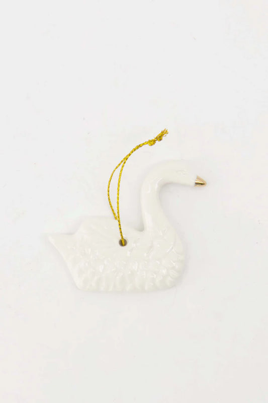 Zusss Kersthanger keramiek Zwaan wit