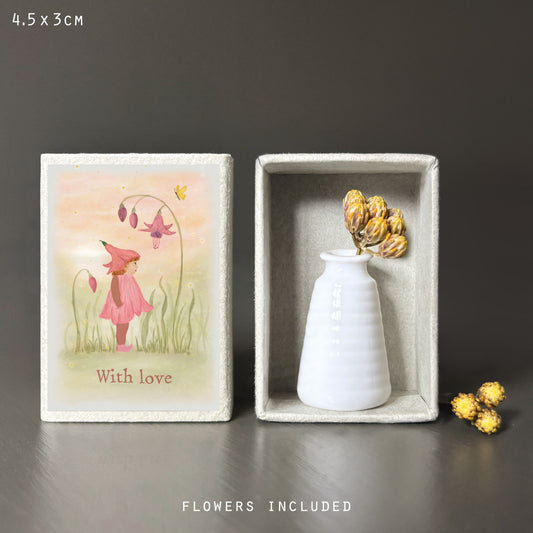 East of India Droogbloemen Matchbox 'With Love'