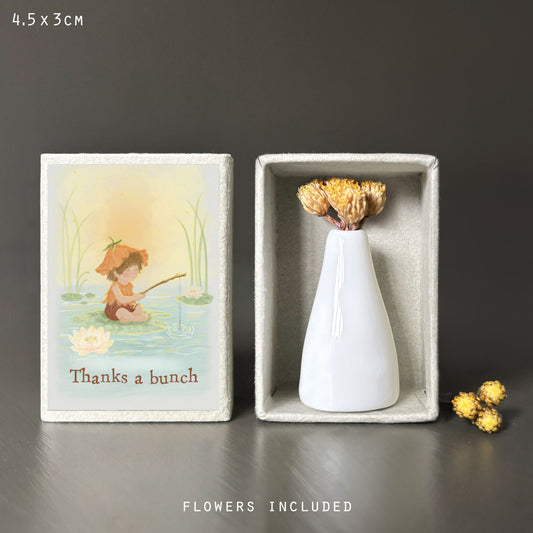 East of India Droogbloemen Matchbox 'Thanks'