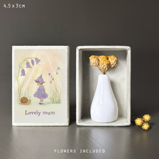 East of India Droogbloemen Matchbox 'Lovely Mum'