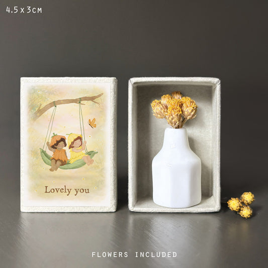 East of India Droogbloemen Matchbox 'Lovely you'