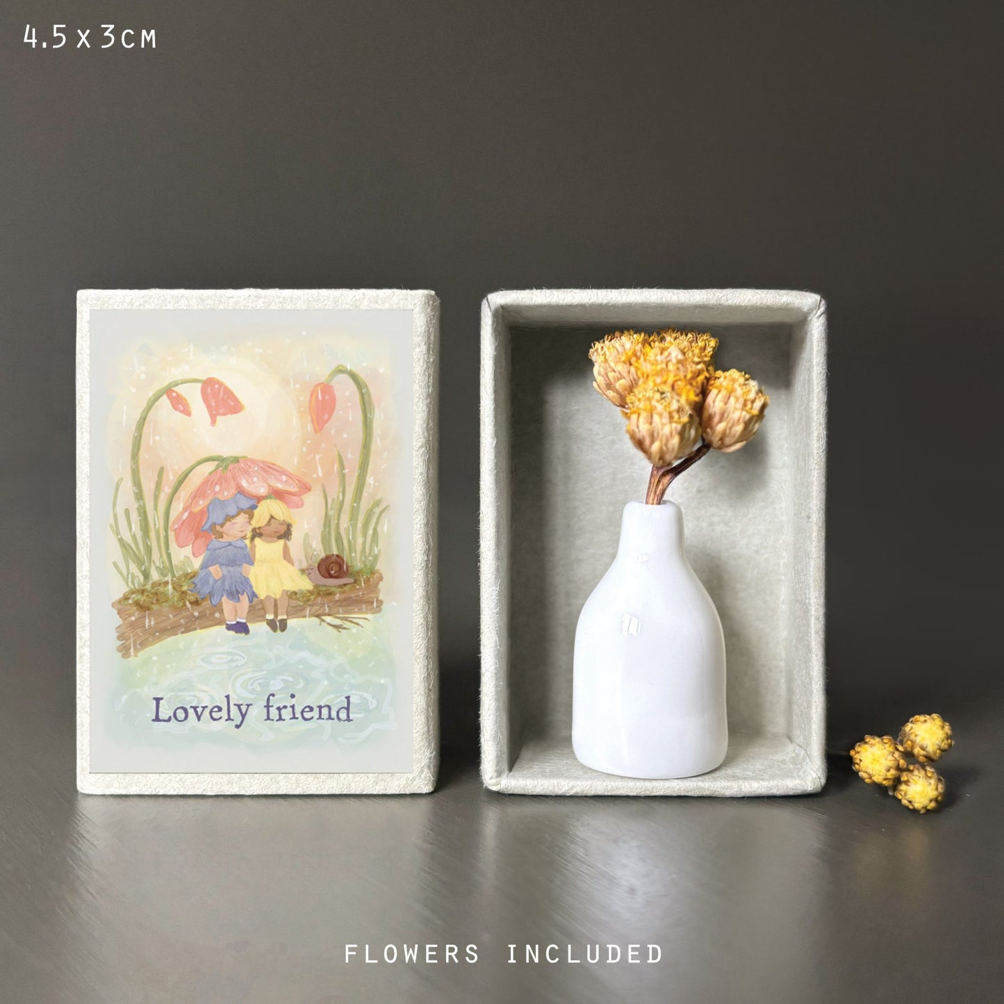 East of India Droogbloemen Matchbox 'Friend'