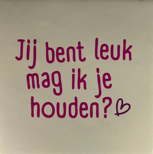 Yett Tegeltje 'Jij bent Leuk'