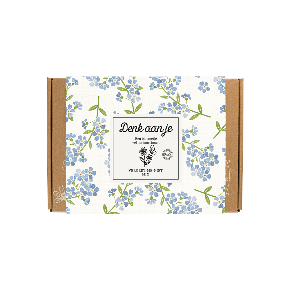 Blossombs Gift Box Small "Denk aan je" met 7 Vergeet-me-niet Mix Zaadbommetjes