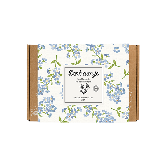 Blossombs Gift Box Small "Denk aan je" met 7 Vergeet-me-niet Mix Zaadbommetjes