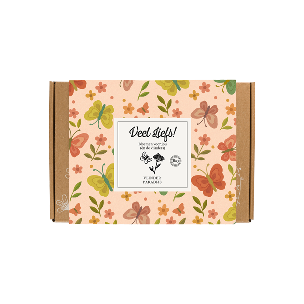 Blossombs Gift Box Small "Veel liefs!" met 7 Vlinder Mix Zaadbommetjes
