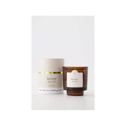 Zusss Geurkaars glas in koker Liever dan lief off white
