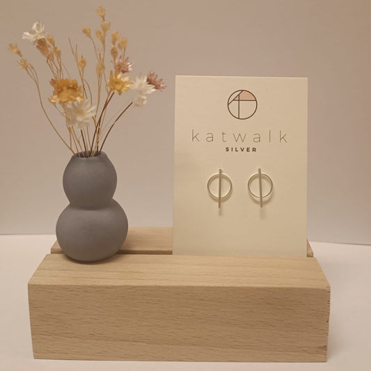 Katwalk Oorbellen Cirkelstaaf Zilver