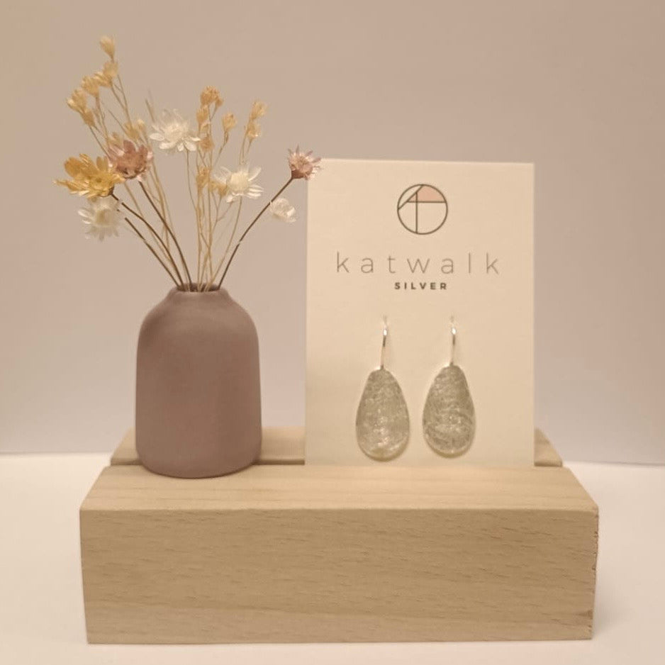 Katwalk Oorbellen Druppel Zilver