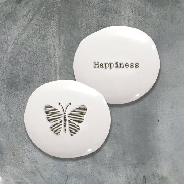 East of India - Porseleinen steentje 'Happiness'