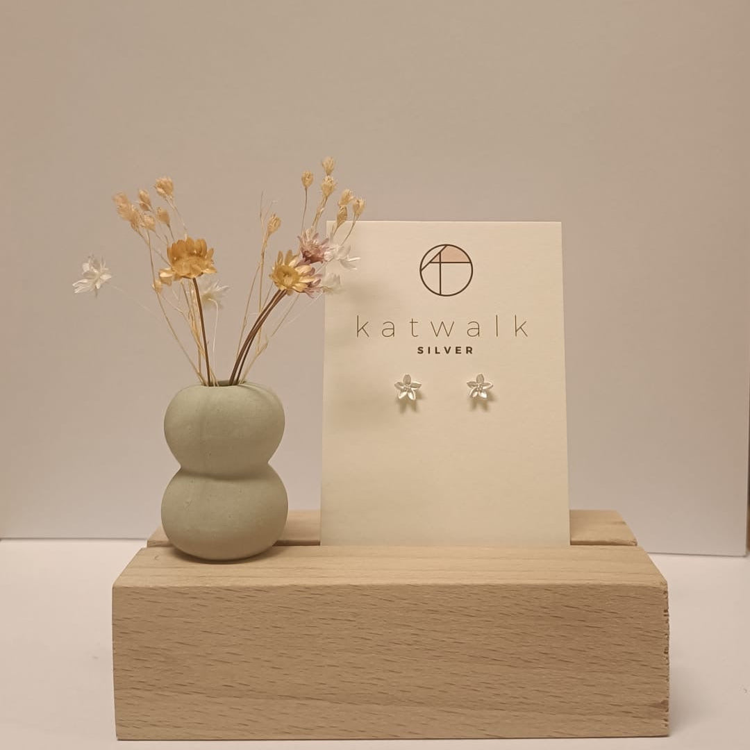 Katwalk Oorbellen Bloem Zilver