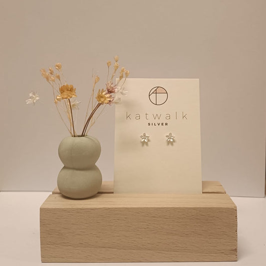 Katwalk Oorbellen Bloem Zilver