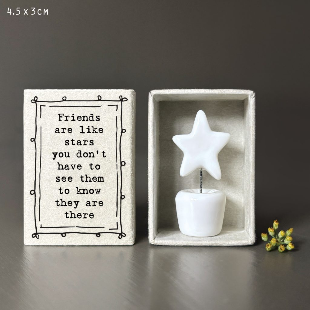 East of India Matchbox 'Friends & stars'