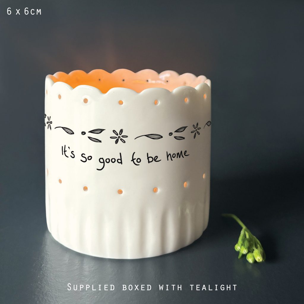 East of India - Scallop tea light holder 'Home'