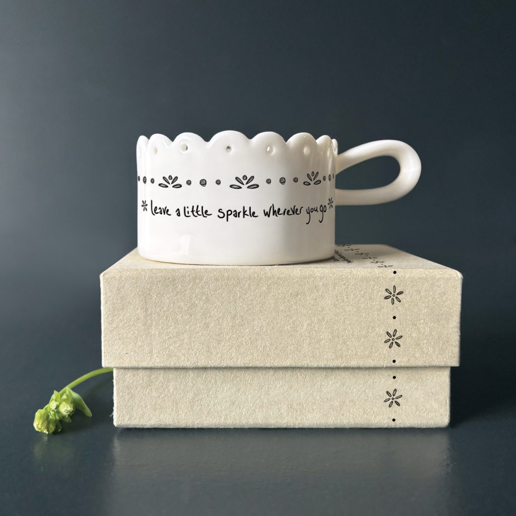East of India - Handled tea light holder 'Sparkle'