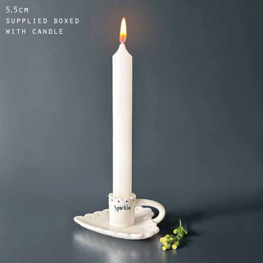 East of India - Scallop candle holder 'Sparkle'