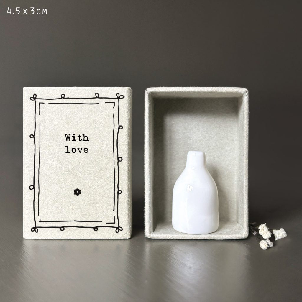 East of India Matchbox Vaas 'With Love'