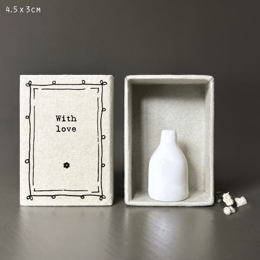 East of India Matchbox Vaas 'With Love'
