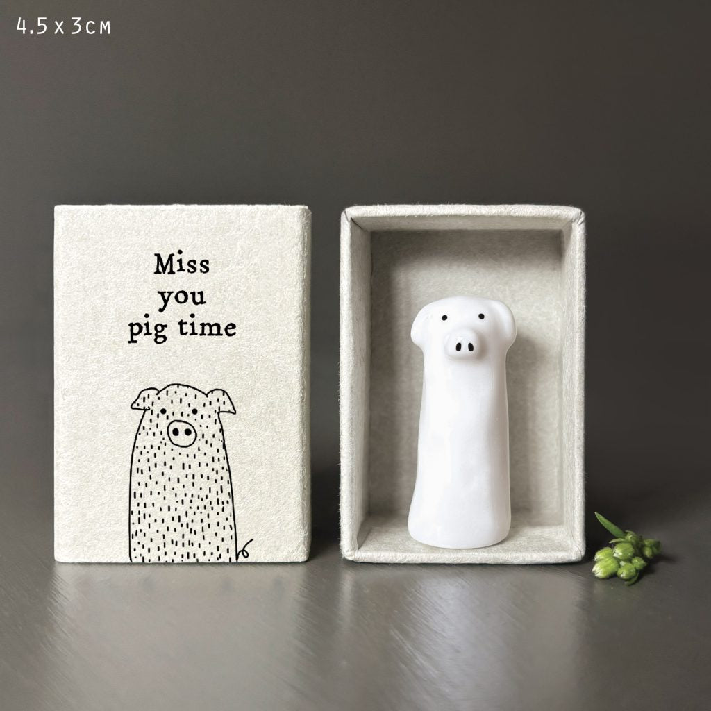 East of India Tall Matchbox 'Pig'