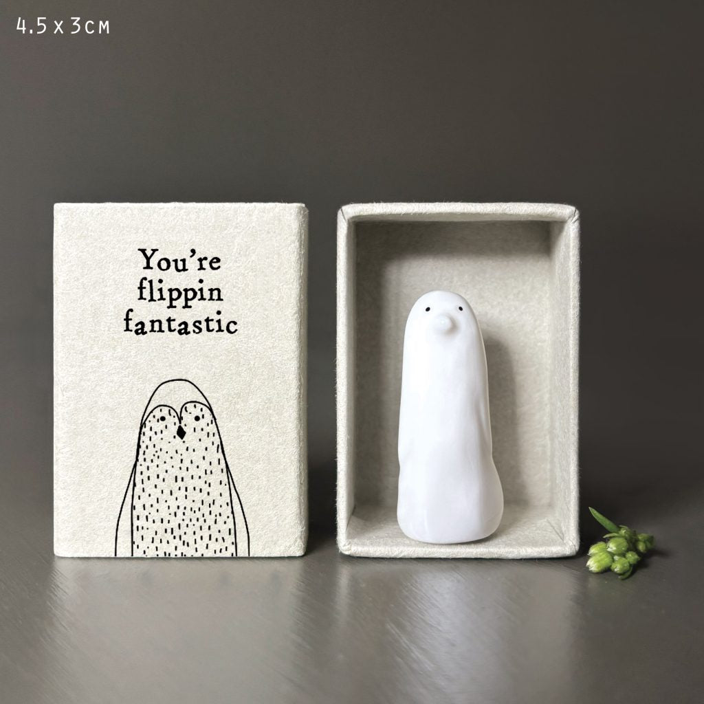 East of India Tall Matchbox 'Pinguïn'