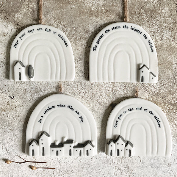 East of India - Porseleinen hangertje 'Sky Rainbow'