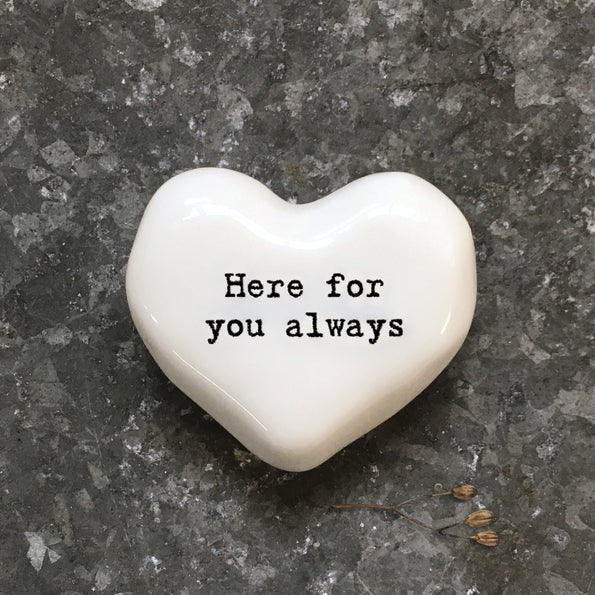 East of India - Porseleinen token 'Here for you always'