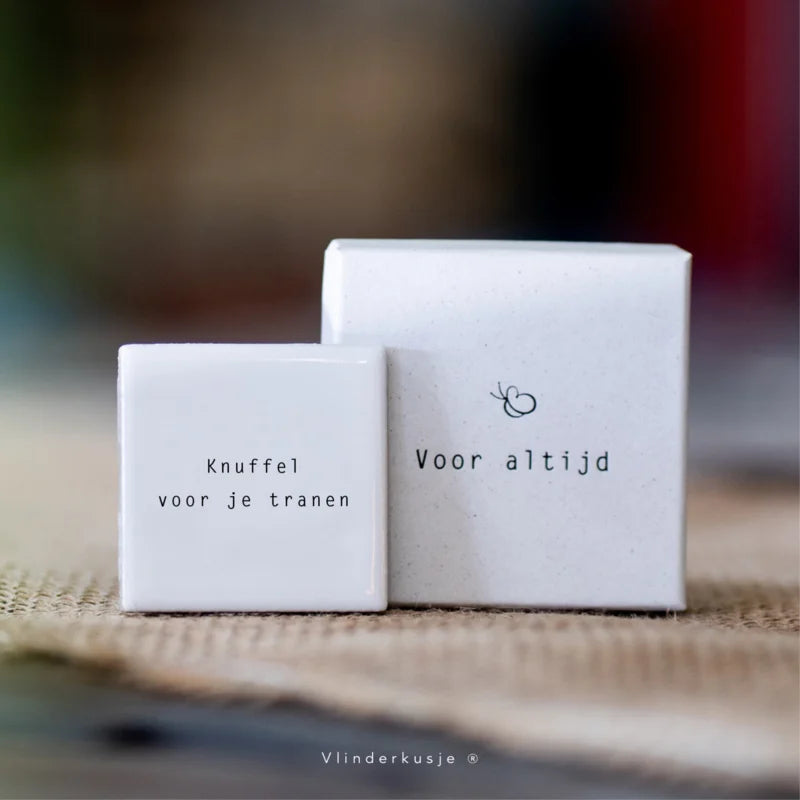 Vlinderkusje Mini Troosttegeltje 'Knuffel voor je tranen'