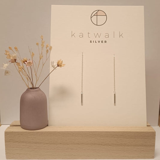 Katwalk Oorbellen Kettingstaven Zilver