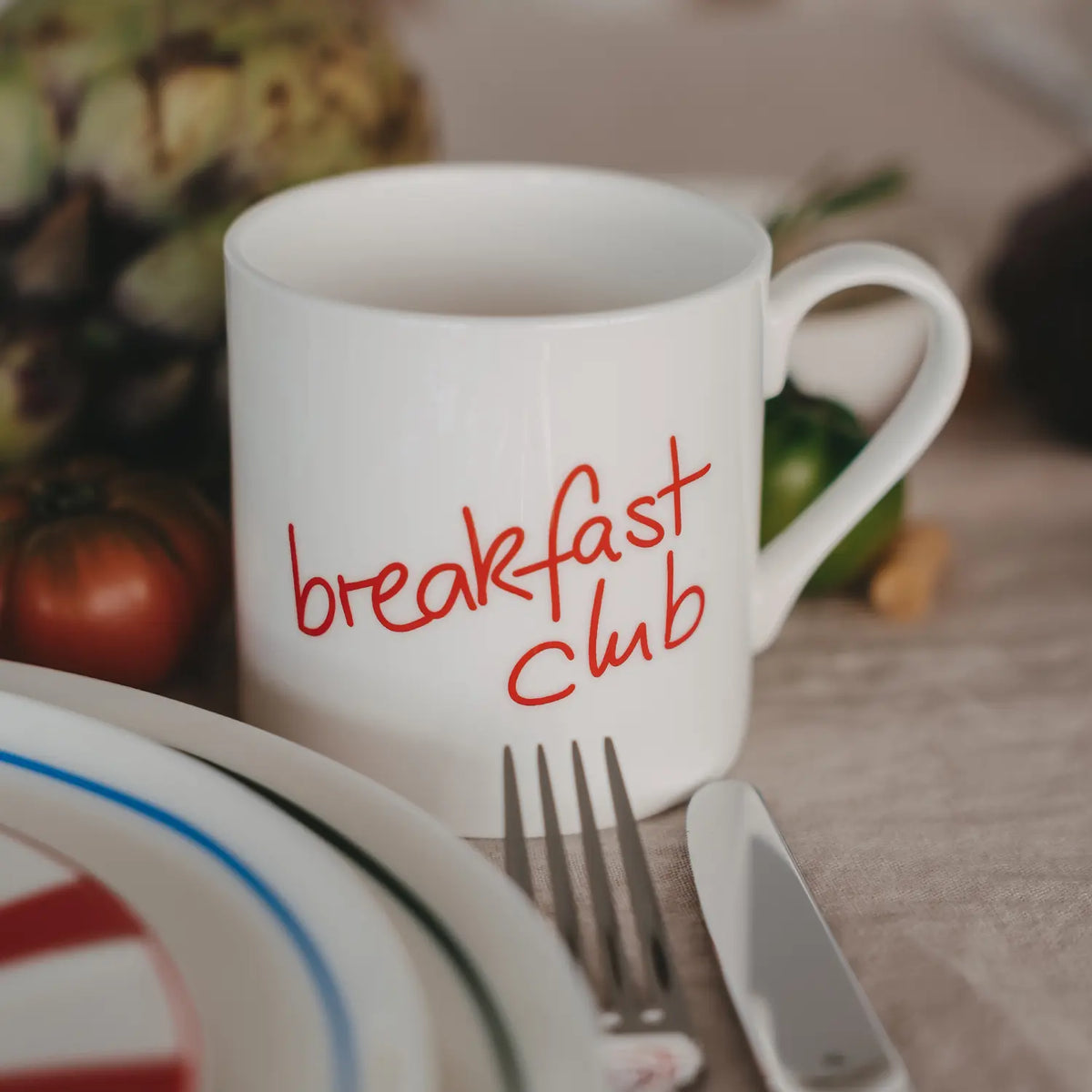Eulenschnitt grote mok 'Breakfast club' rood