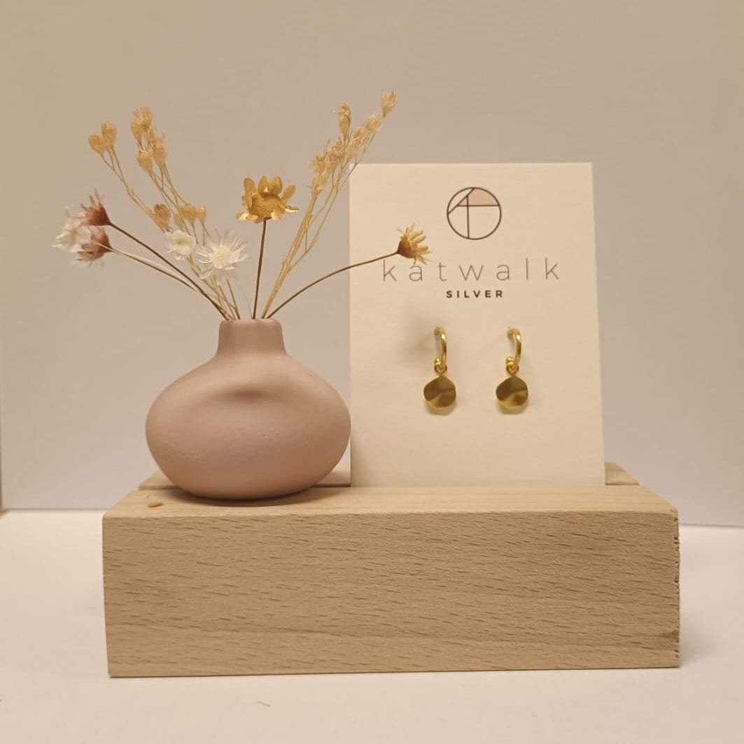 Katwalk Oorbellen hangers organisch rond goud