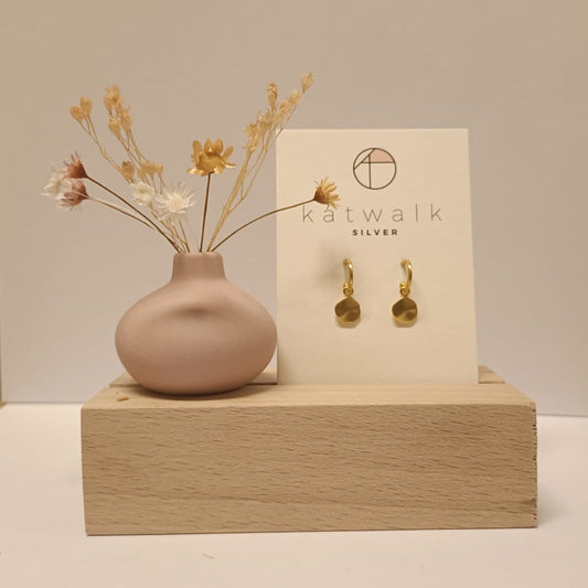 Katwalk Oorbellen hangers organisch rond goud