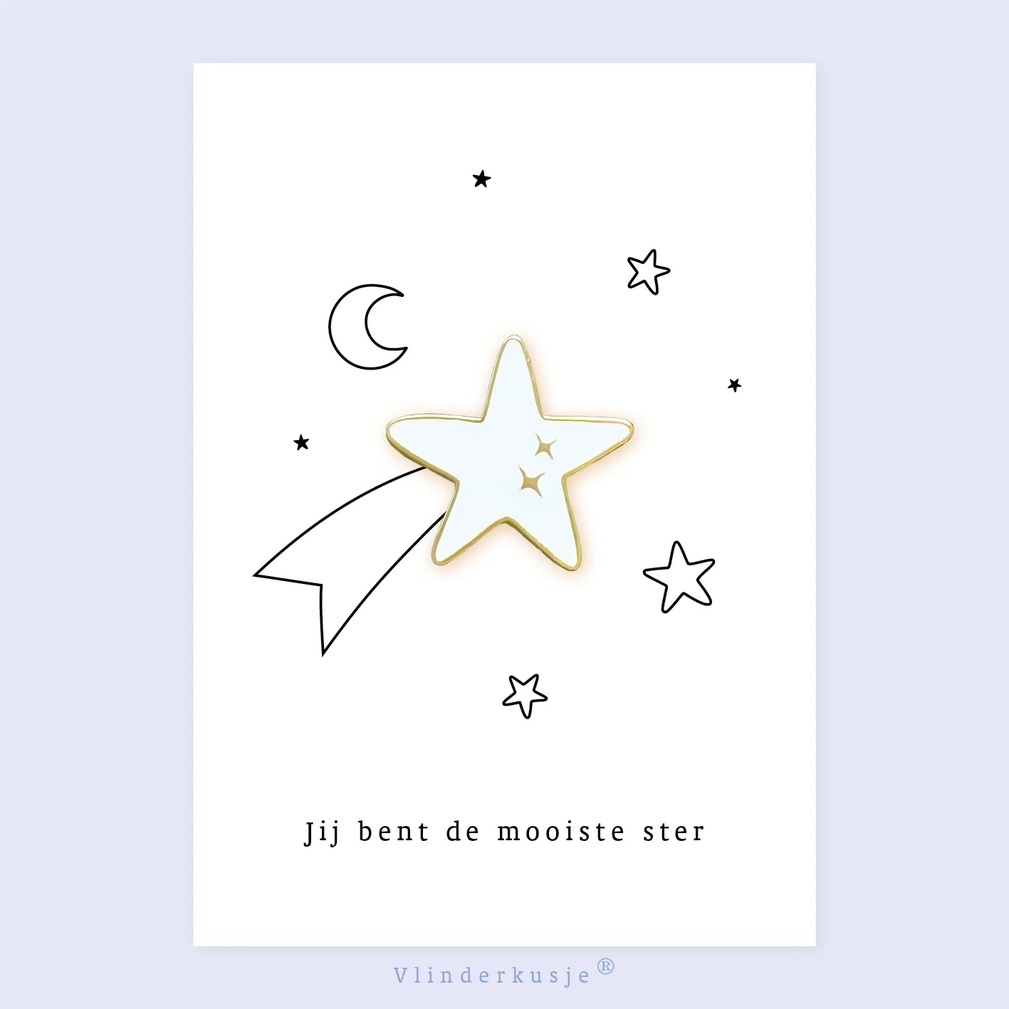 Vlinderkusje PIN ‘Mooiste ster’ met gedichtje