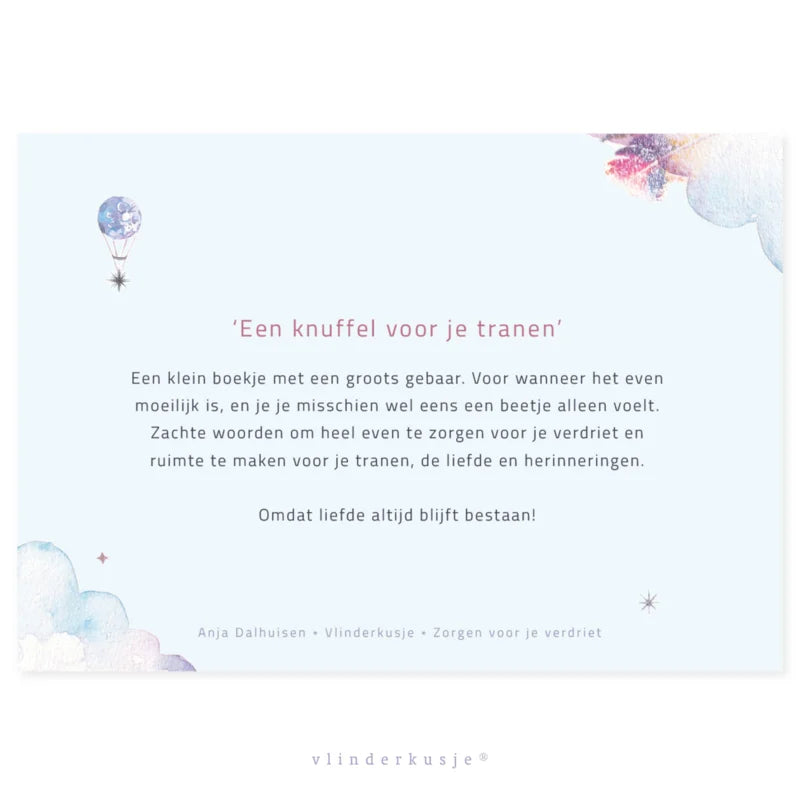 Vlinderkusje Troostboekje 'Knuffel voor je tranen'
