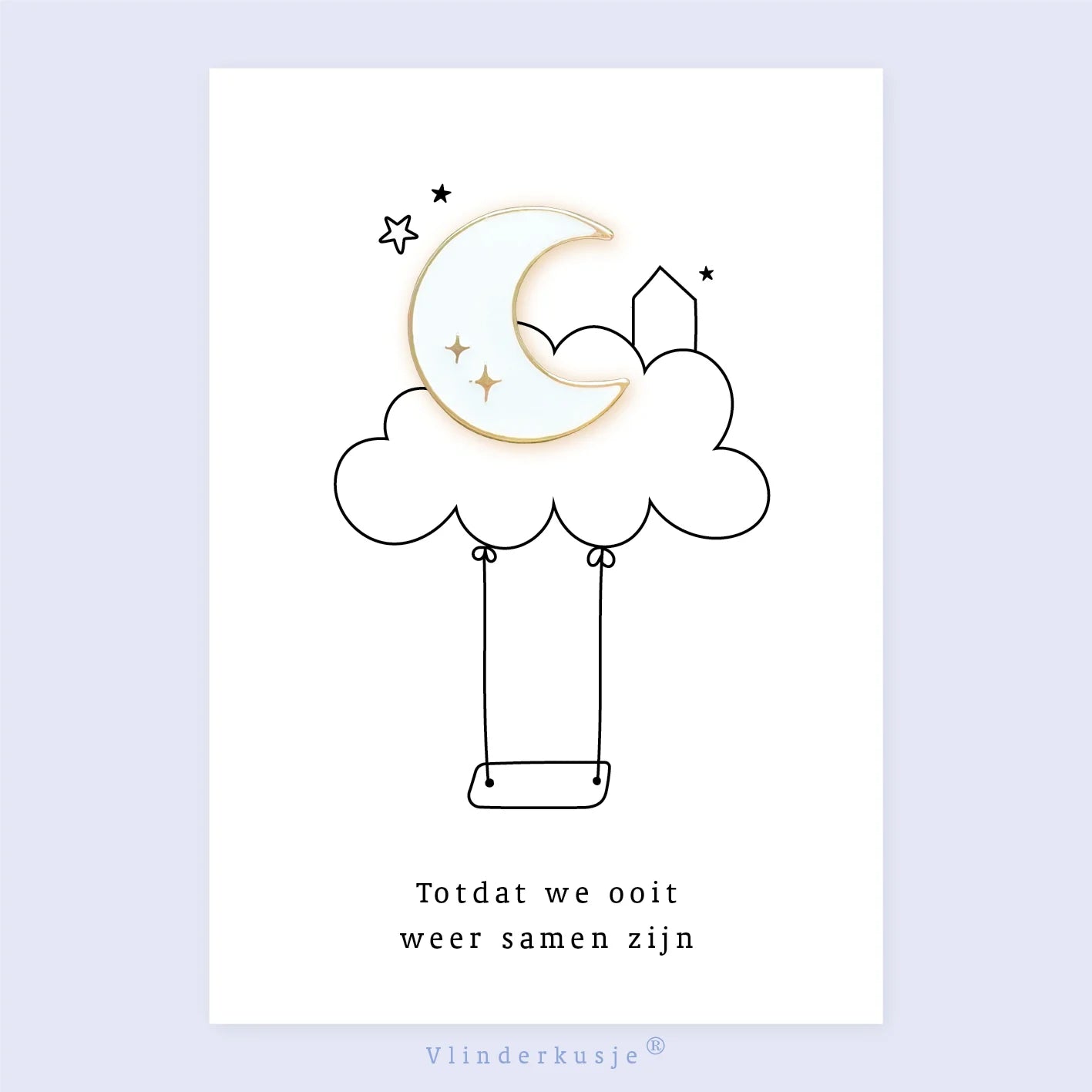 Vlinderkusje PIN ‘Huisje bij de maan’ met gedichtje